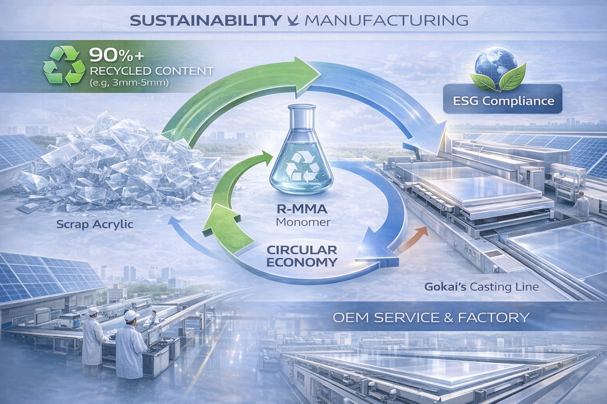 Proceso de fabricaci&oacute;n OEM y acr&iacute;lico reciclado sostenible de Gokai.jpg