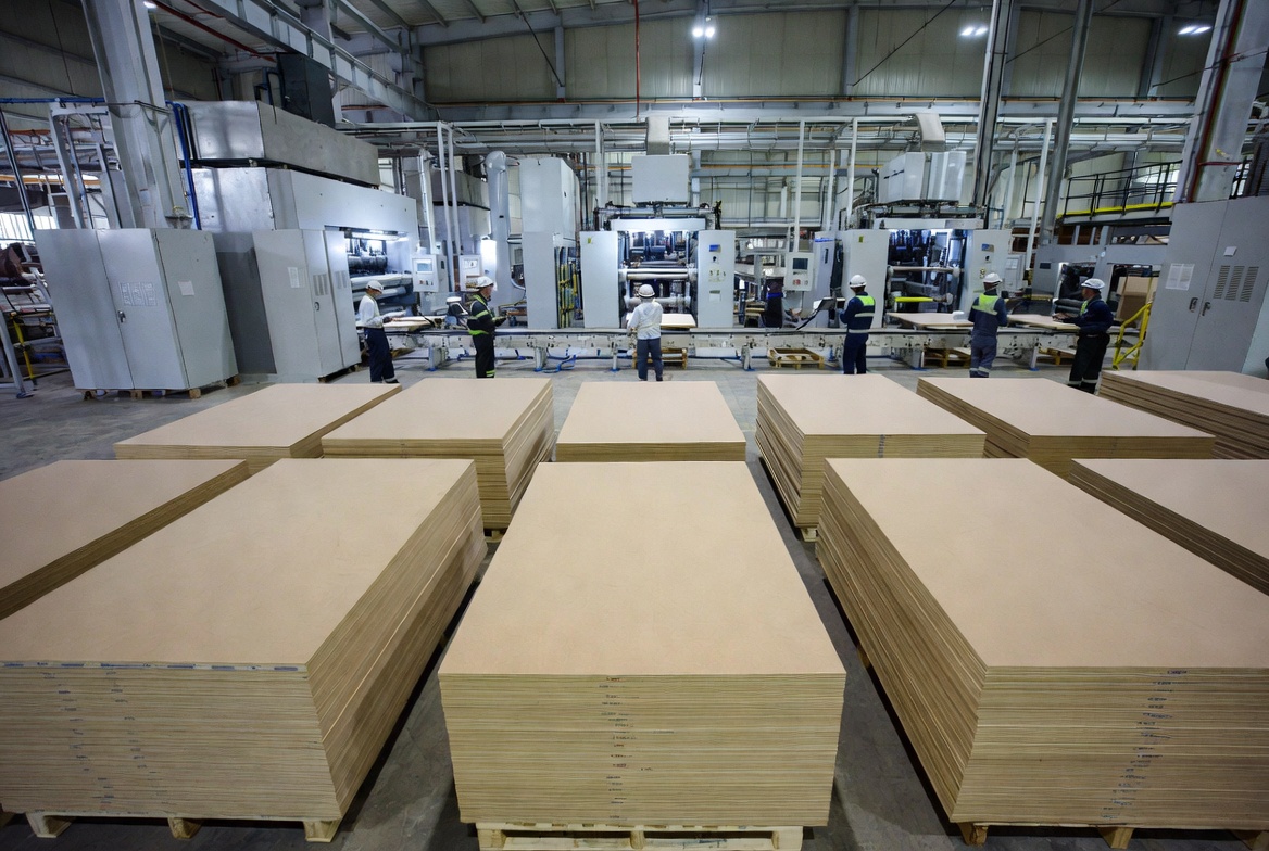 L&iacute;nea de producci&oacute;n de fabricaci&oacute;n de MDF moderna